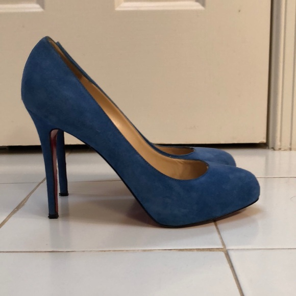 Christian Louboutin Shoes - Christian Louboutin blue suede round toe pump